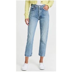 AGOLDE NWT Riley High Rise Straight Crop Denim Jean in Endless // 32